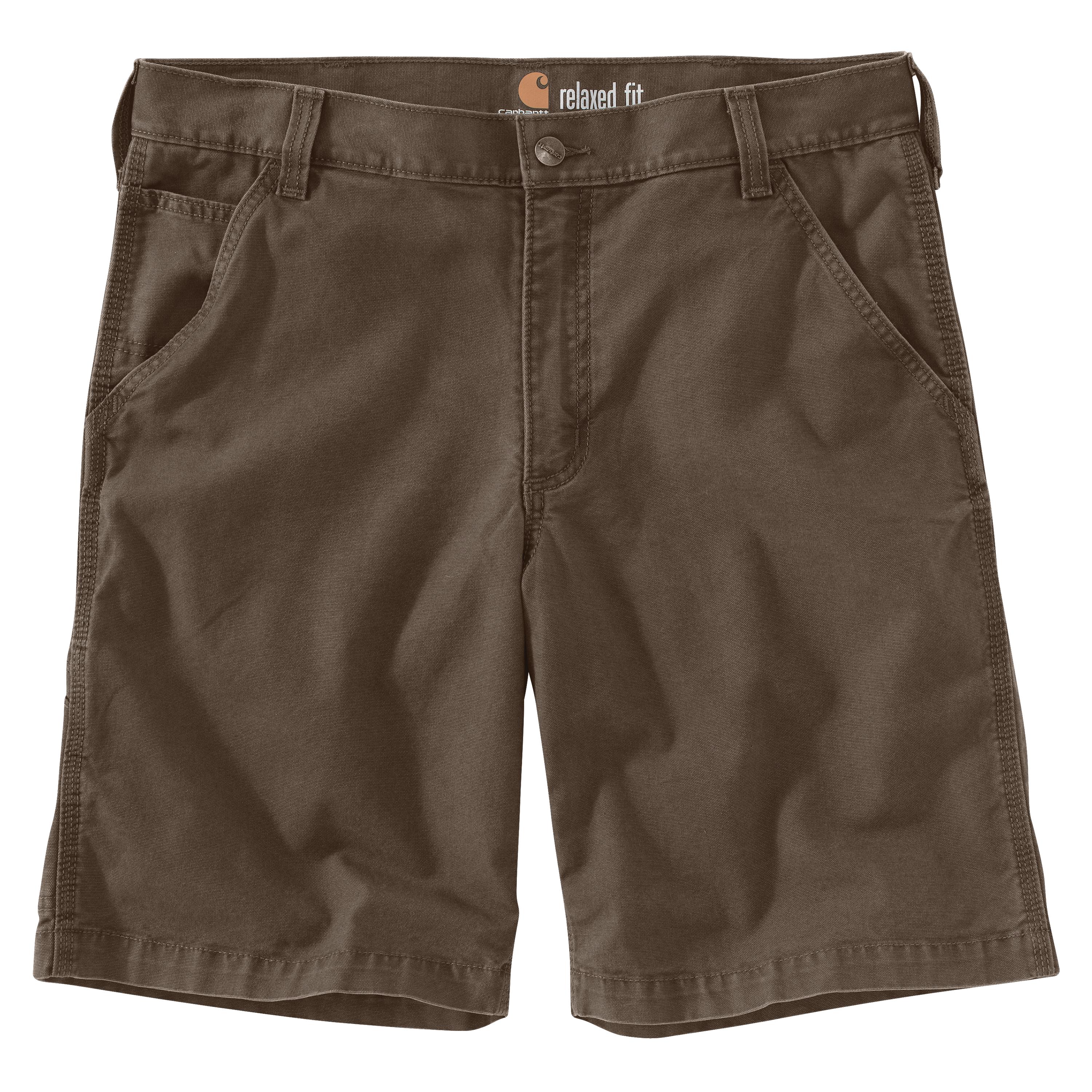 RUGGED FLEX® RELAXED FIT CANVAS WORK SHORT: 217TARMAC