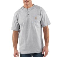 LOOSE FIT HEAVYWEIGHT SHORT-SLEEVE POCKET HENLEY T-SHIRT: HGYHEATHERGREY