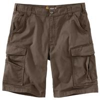 RUGGED FLEX® RELAXED FIT CANVAS CARGO WORK SHORT: TARMAC