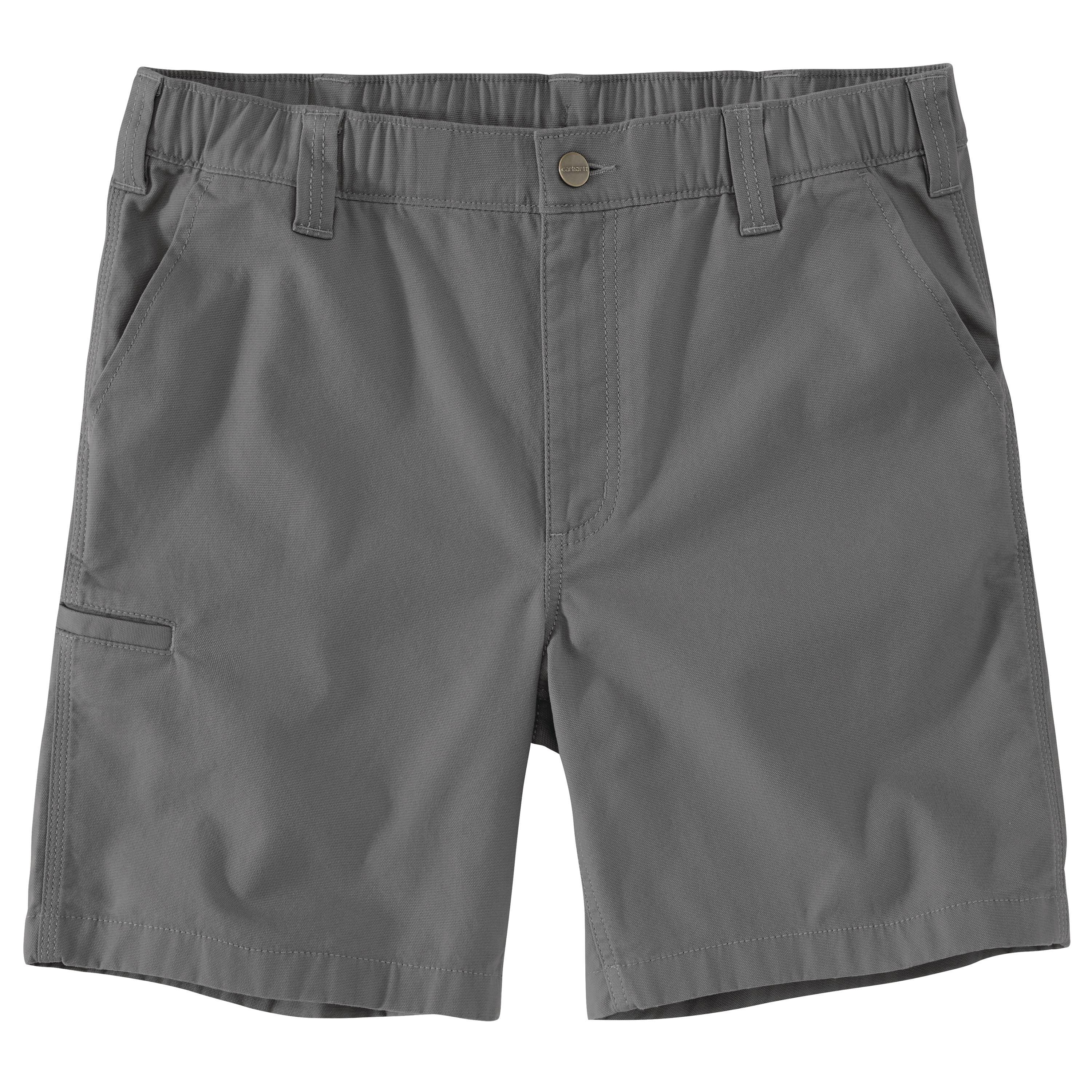 RUGGED FLEX® RELAXED FIT CANVAS WORK SHORT: STLSTEEL