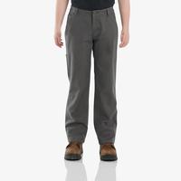 BOYS' RUGGED FLEX® LOOSE FIT CANVAS UTILITY BOOT-CUT WORK PANTS: 025AS
