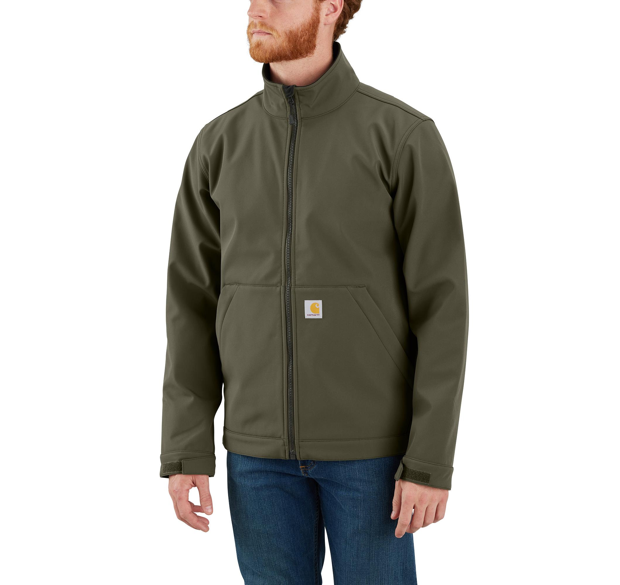RAIN DEFENDER® RELAXED FIT SOFTSHELL JACKET - 1 WARM RATING: MOSMOSS