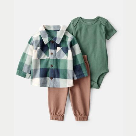 Baby 3-Piece Plaid Little Jacket Set