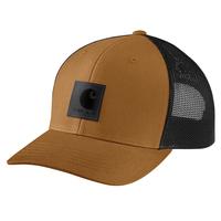 RUGGED FLEX® TWILL MESH-BACK LOGO PATCH CAP: B47CARHARTTBROWN/BLK