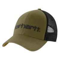 CANVAS MESH-BACK LOGO GRAPHIC CAP: GL7DARKBRONZEDGREEN